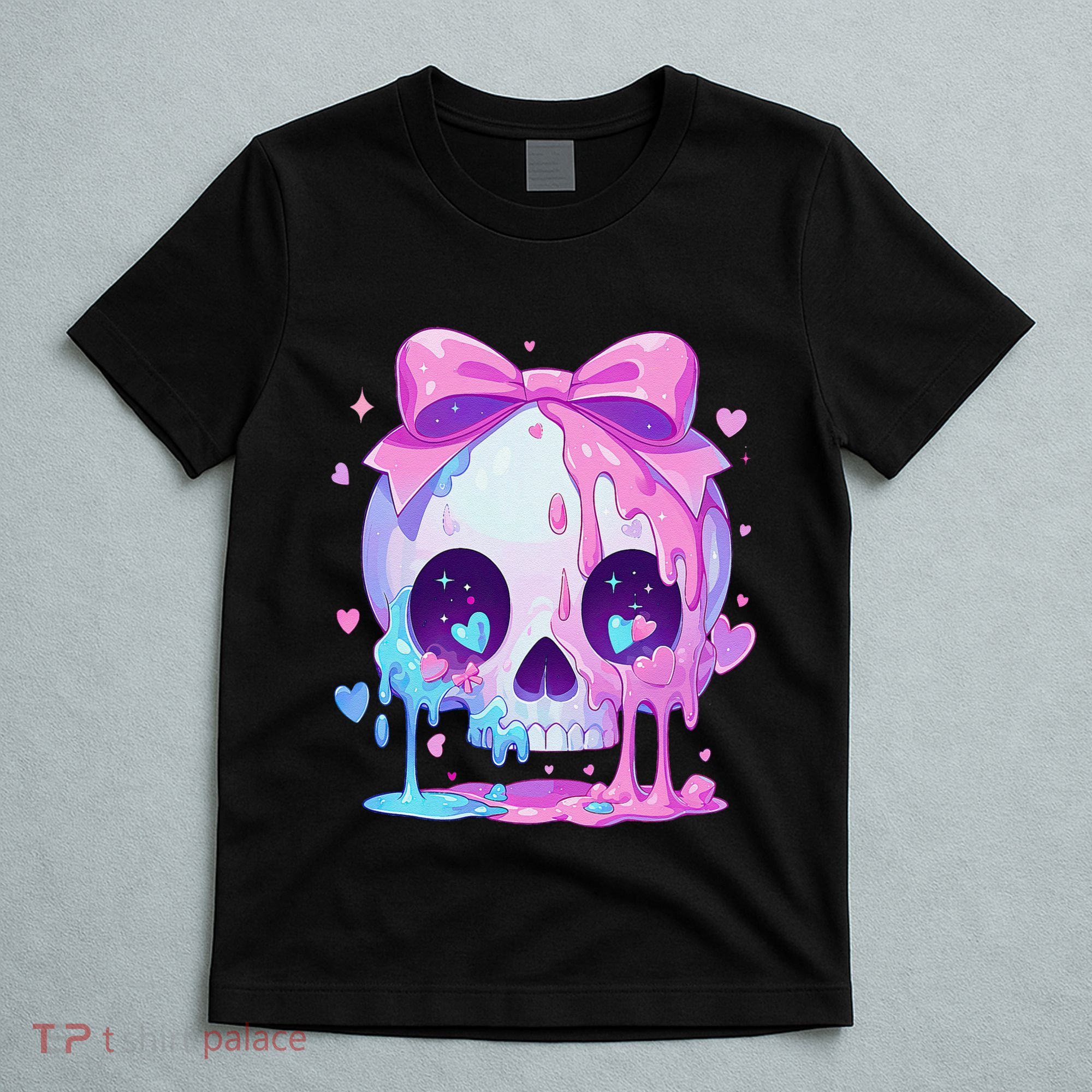 Kawaii Pastel Goth Creepy Cute Melty Pin.K Skull T-Shirt