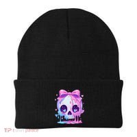 Kawaii Pastel Goth Creepy Cute Melty Pin.K Skull Beanie thumb 0