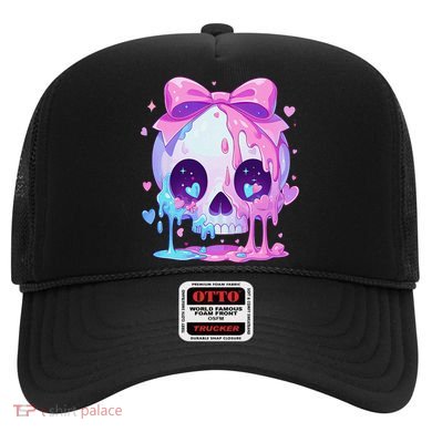 Kawaii Pastel Goth Creepy Cute Melty Pin.K Skull Hat