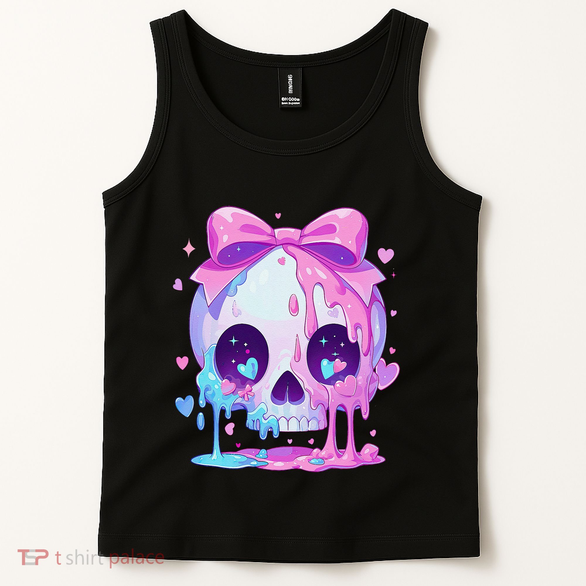 Kawaii Pastel Goth Creepy Cute Melty Pin.K Skull Tank Top
