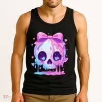 Kawaii Pastel Goth Creepy Cute Melty Pin.K Skull Tank Top thumb 3