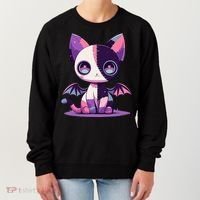Kawaii Pastel Goth Creepy Cute Witchy Zombie Patchwork Cat Women's Sweatshirt thumb 0