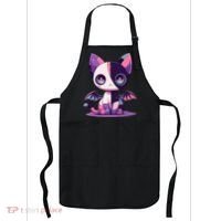 Kawaii Pastel Goth Creepy Cute Witchy Zombie Patchwork Cat Apron thumb 0