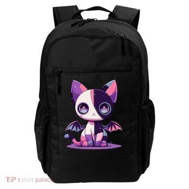 Kawaii Pastel Goth Creepy Cute Witchy Zombie Patchwork Cat Backpack