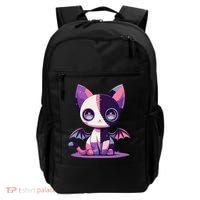 Kawaii Pastel Goth Creepy Cute Witchy Zombie Patchwork Cat Backpack thumb 0