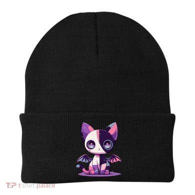 Kawaii Pastel Goth Creepy Cute Witchy Zombie Patchwork Cat Beanie