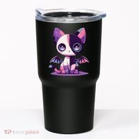 Kawaii Pastel Goth Creepy Cute Witchy Zombie Patchwork Cat Tumbler thumb 0