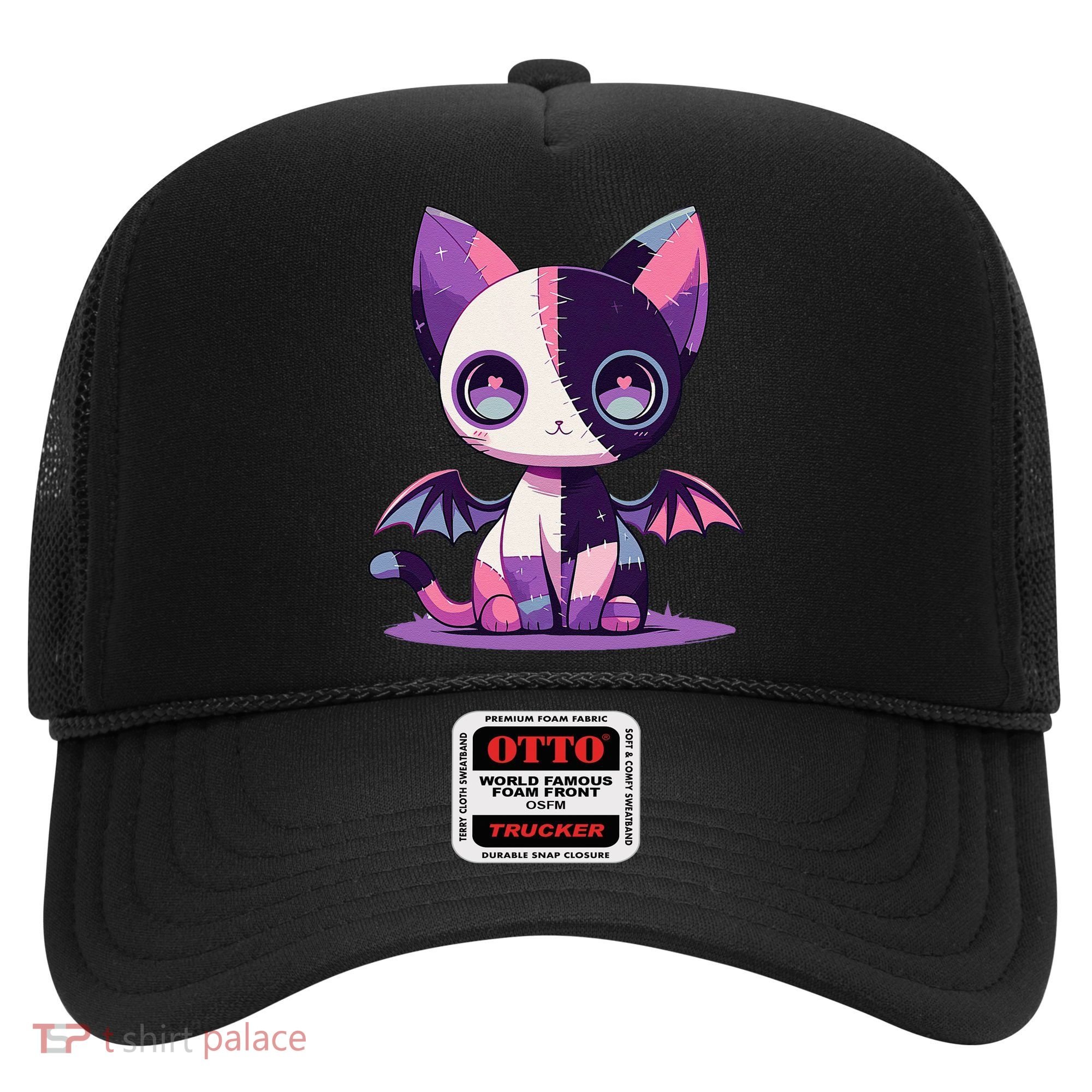 Kawaii Pastel Goth Creepy Cute Witchy Zombie Patchwork Cat Hat