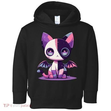 Kawaii Pastel Goth Creepy Cute Witchy Zombie Patchwork Cat Toddler Hoodie