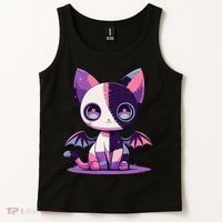Kawaii Pastel Goth Creepy Cute Witchy Zombie Patchwork Cat Tank Top thumb 2