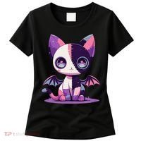 Kawaii Pastel Goth Creepy Cute Witchy Zombie Patchwork Cat Women's T-Shirt thumb 0