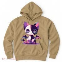Kawaii Pastel Goth Creepy Cute Witchy Zombie Patchwork Cat Hoodie thumb 0