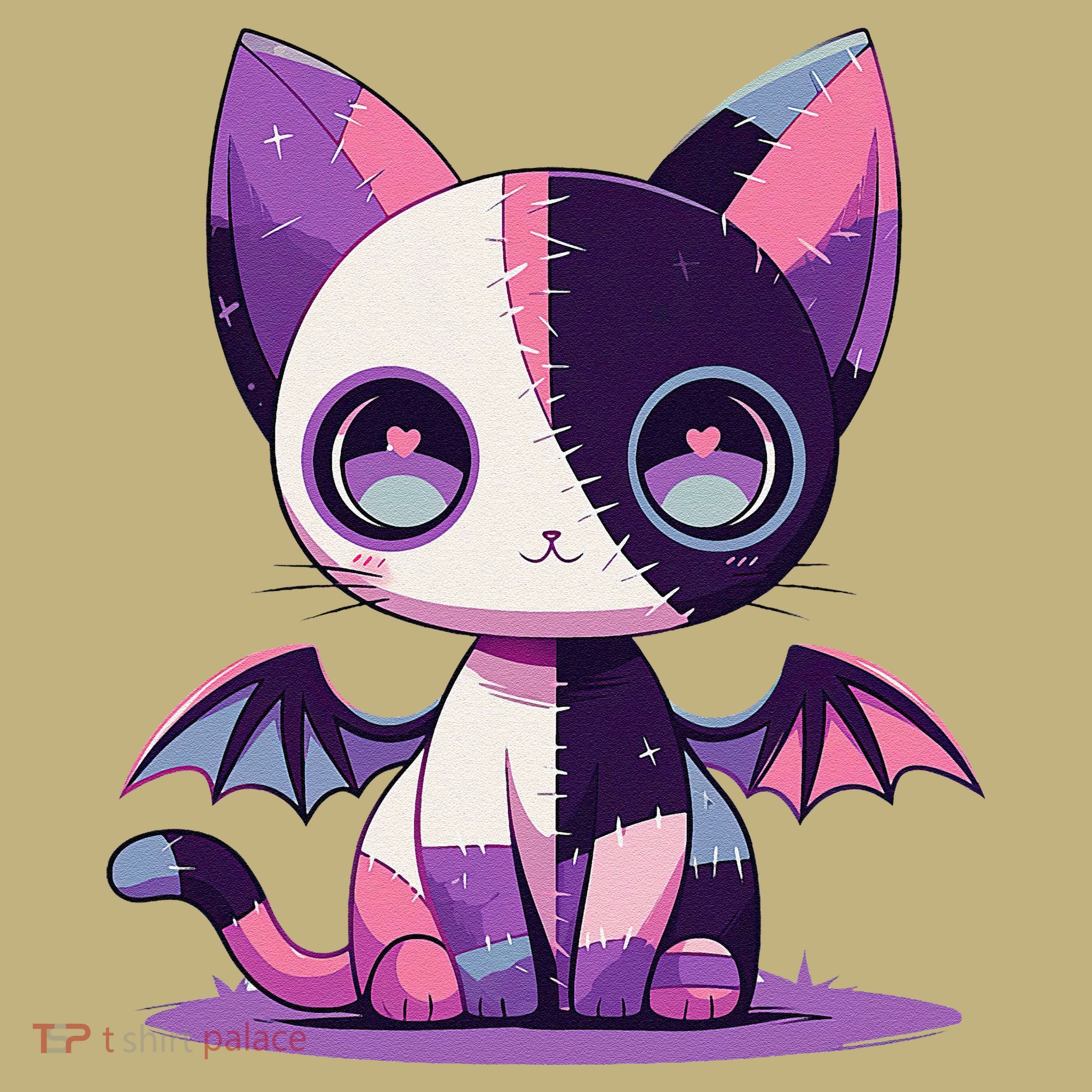 Kawaii Pastel Goth Creepy Cute Witchy Zombie Patchwork Cat Hoodie