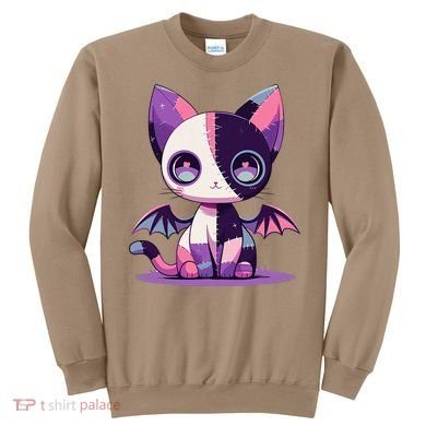 Kawaii Pastel Goth Creepy Cute Witchy Zombie Patchwork Cat Sweatshirt