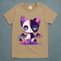 Kawaii Pastel Goth Creepy Cute Witchy Zombie Patchwork Cat T-Shirt thumb 5