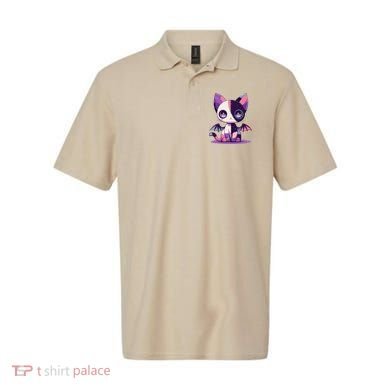 Kawaii Pastel Goth Creepy Cute Witchy Zombie Patchwork Cat Polo