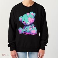 Kawaii Pastel Goth Creepy Cute Witchy Zombie Teddy Bear Women's Sweatshirt thumb 0