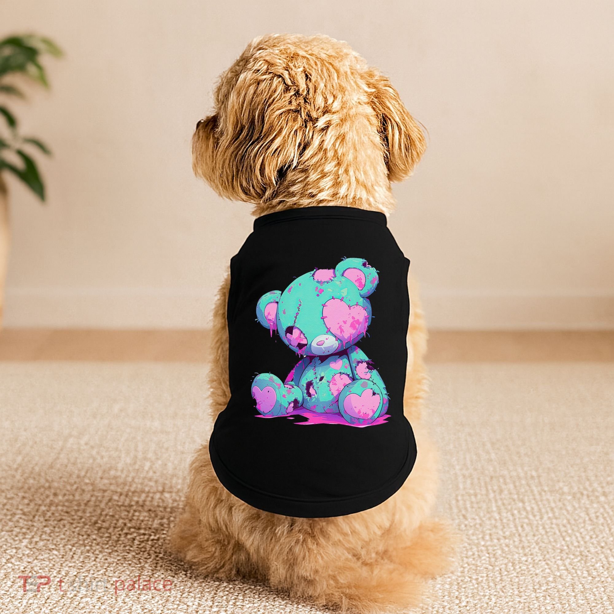 Kawaii Pastel Goth Creepy Cute Witchy Zombie Teddy Bear Doggie Tank