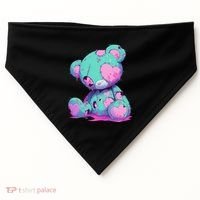 Kawaii Pastel Goth Creepy Cute Witchy Zombie Teddy Bear USA-Made Doggie Bandana thumb 0