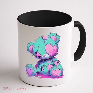 Kawaii Pastel Goth Creepy Cute Witchy Zombie Teddy Bear Coffee Mug back