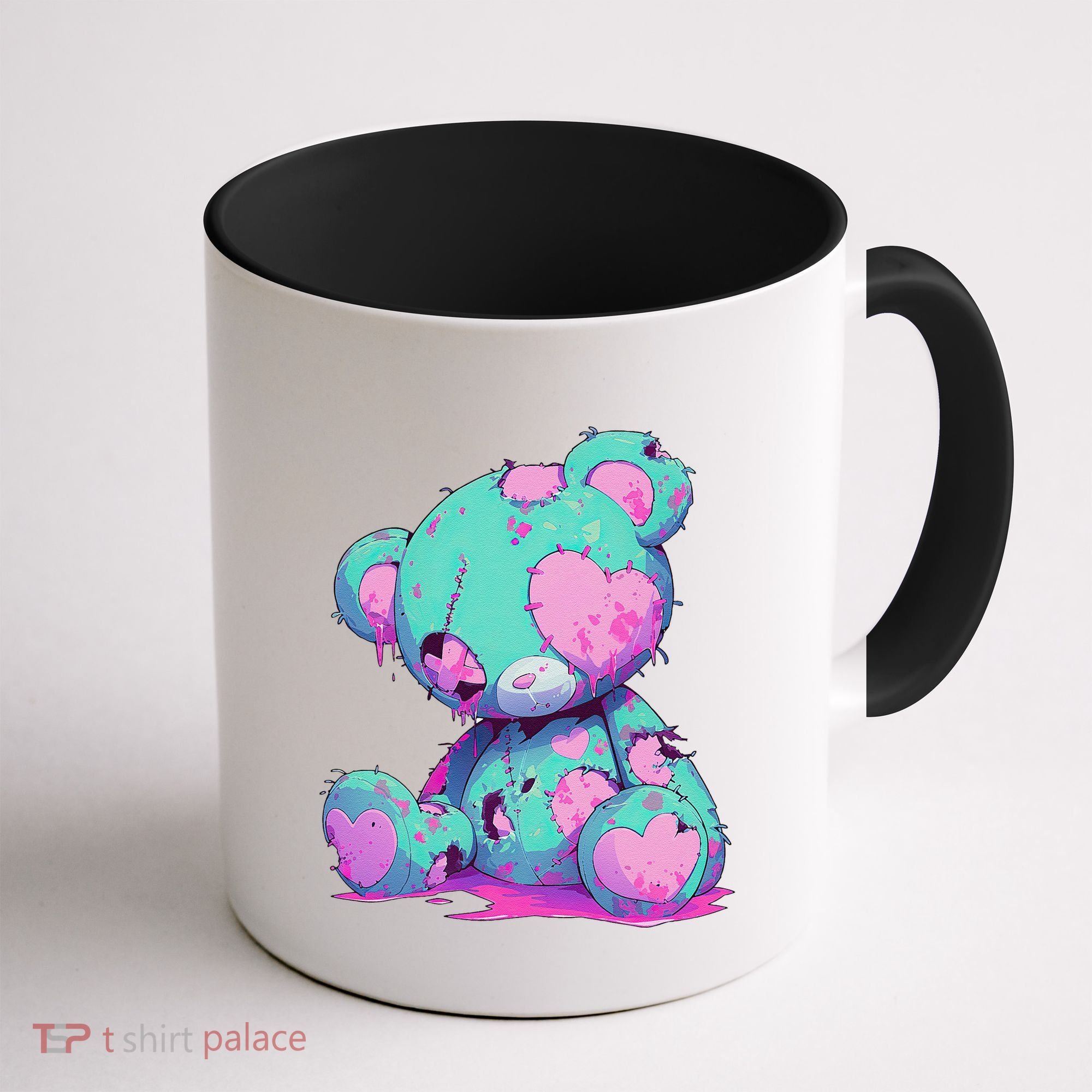 Kawaii Pastel Goth Creepy Cute Witchy Zombie Teddy Bear Coffee Mug