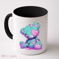 Kawaii Pastel Goth Creepy Cute Witchy Zombie Teddy Bear Coffee Mug thumb 0