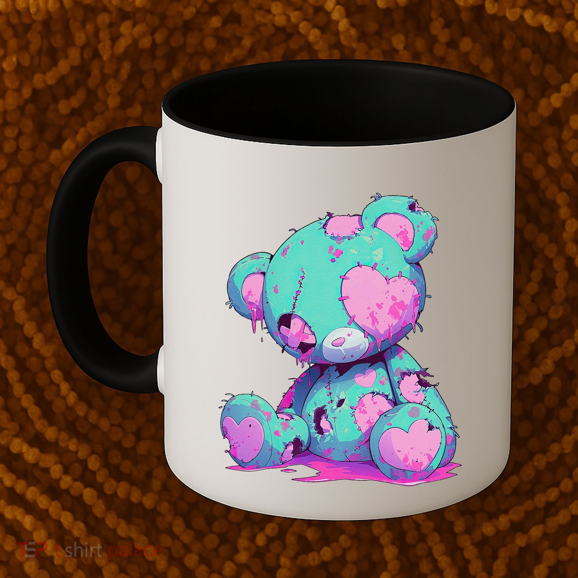 Kawaii Pastel Goth Creepy Cute Witchy Zombie Teddy Bear Coffee Mug