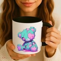 Kawaii Pastel Goth Creepy Cute Witchy Zombie Teddy Bear Coffee Mug thumb 3