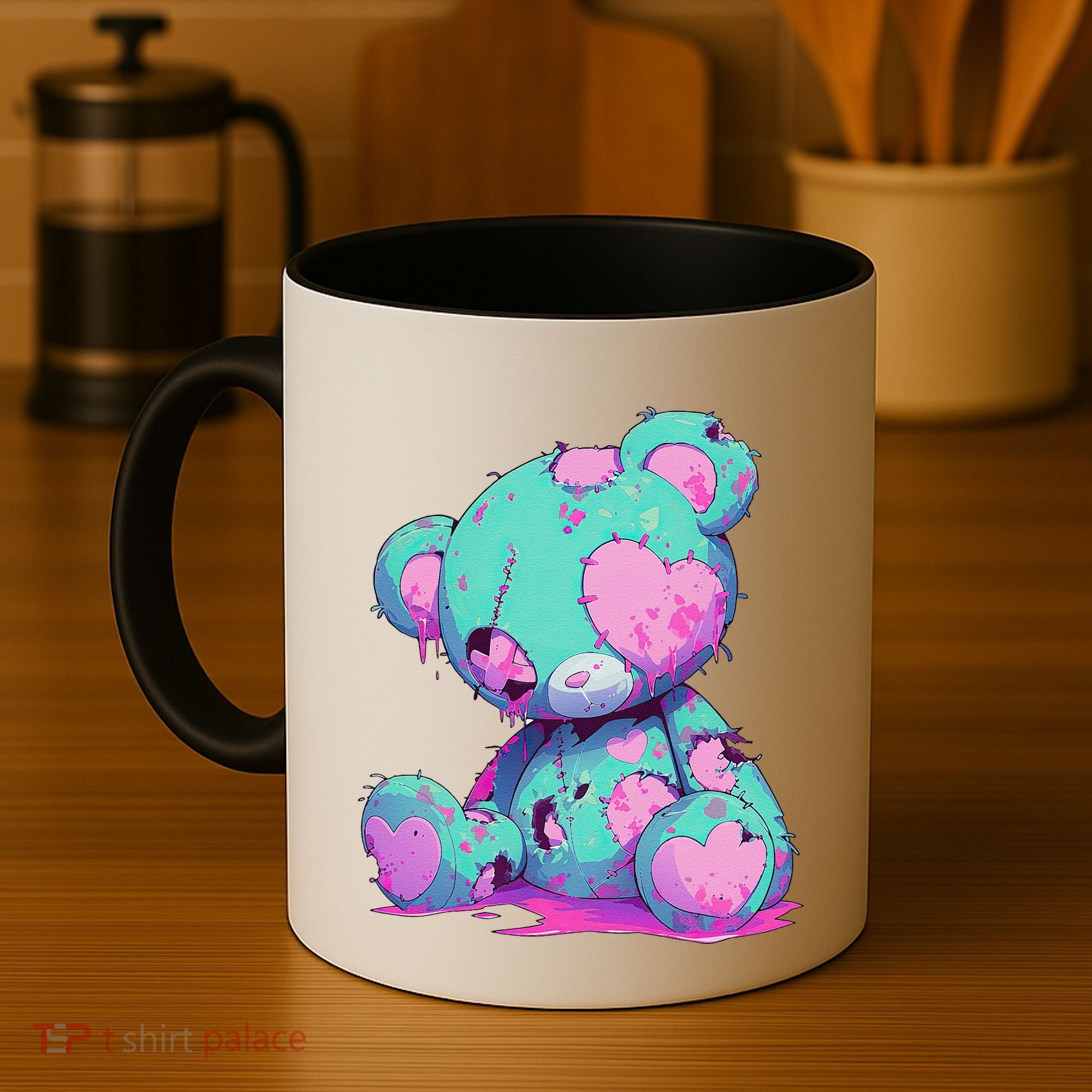 Kawaii Pastel Goth Creepy Cute Witchy Zombie Teddy Bear Coffee Mug