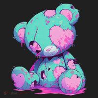 Kawaii Pastel Goth Creepy Cute Witchy Zombie Teddy Bear Beanie thumb 2