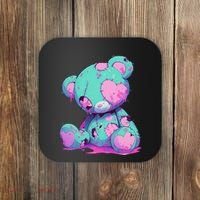 Kawaii Pastel Goth Creepy Cute Witchy Zombie Teddy Bear Coaster thumb 0