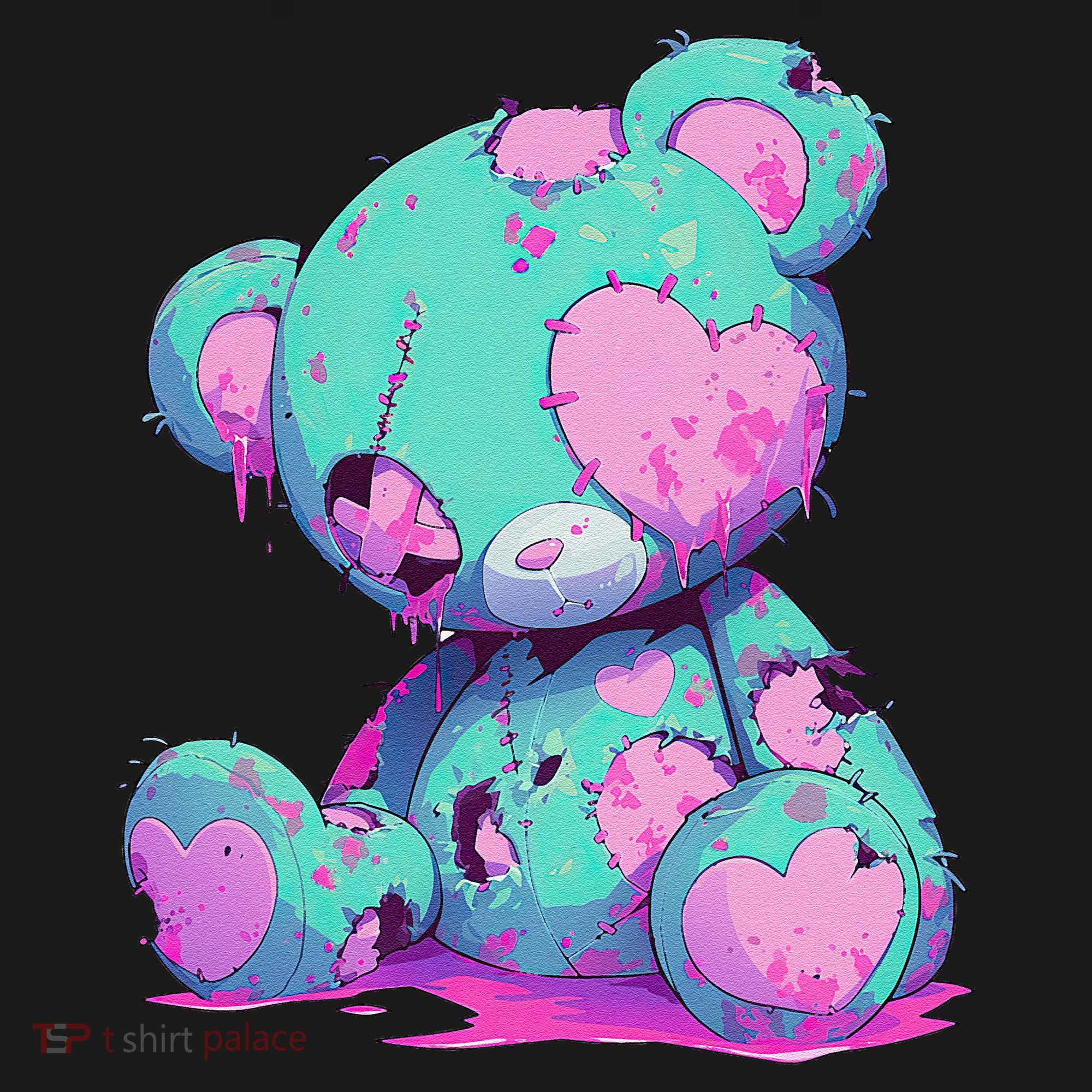 Kawaii Pastel Goth Creepy Cute Witchy Zombie Teddy Bear Women's Hoodie