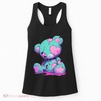 Kawaii Pastel Goth Creepy Cute Witchy Zombie Teddy Bear Women's Tank Top thumb 0