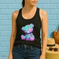 Kawaii Pastel Goth Creepy Cute Witchy Zombie Teddy Bear Women's Tank Top thumb 2