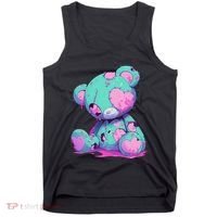 Kawaii Pastel Goth Creepy Cute Witchy Zombie Teddy Bear Tank Top thumb 0