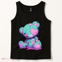 Kawaii Pastel Goth Creepy Cute Witchy Zombie Teddy Bear Tank Top thumb 2