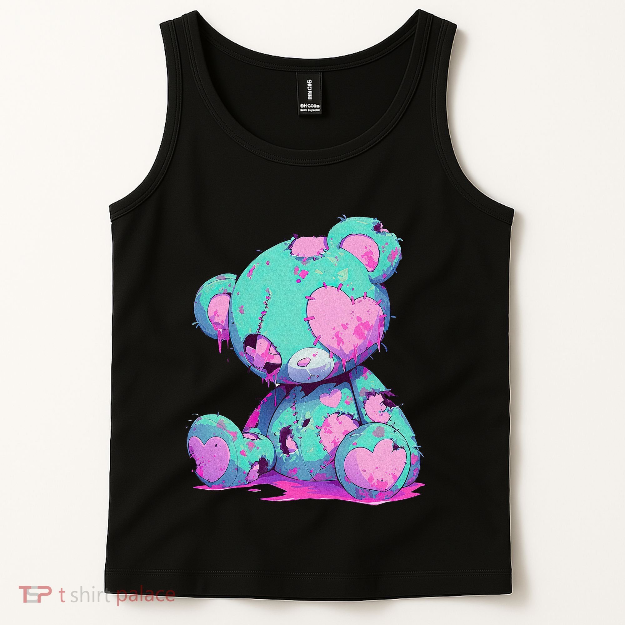 Kawaii Pastel Goth Creepy Cute Witchy Zombie Teddy Bear Tank Top