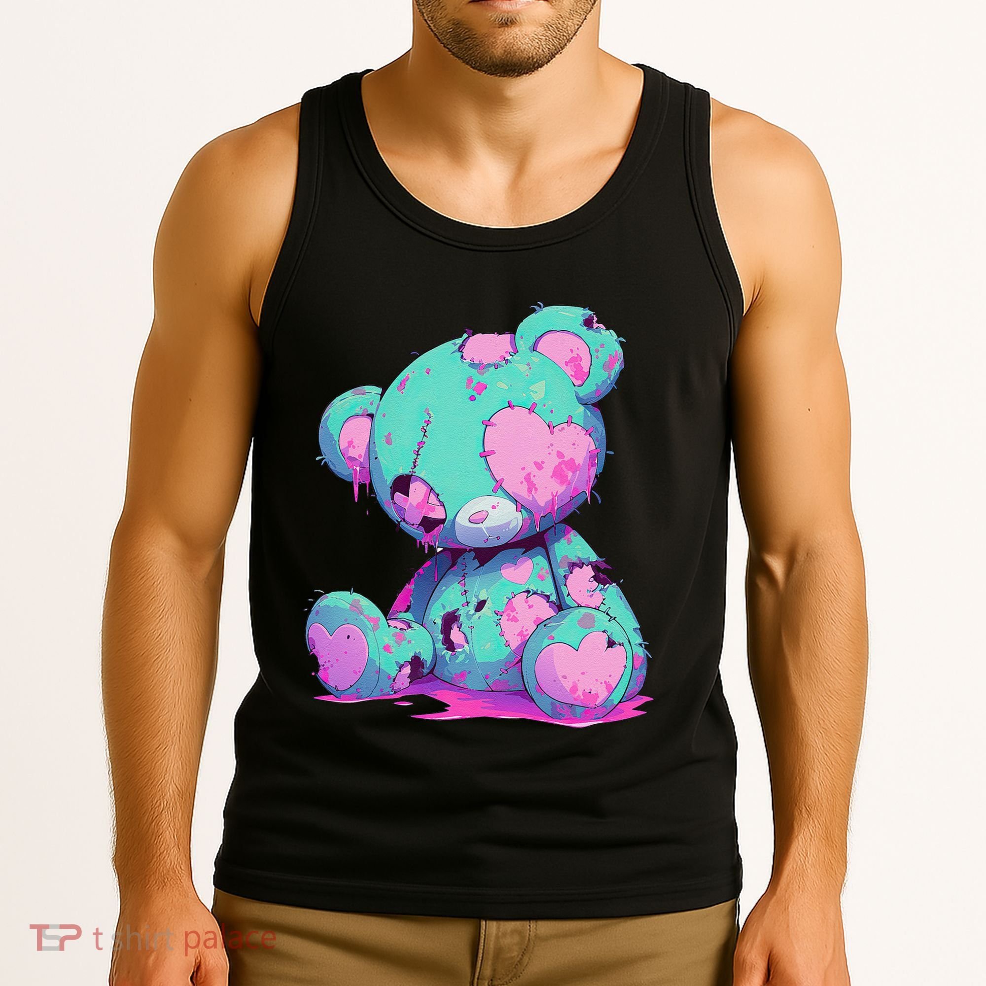 Kawaii Pastel Goth Creepy Cute Witchy Zombie Teddy Bear Tank Top