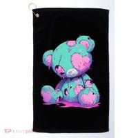 Kawaii Pastel Goth Creepy Cute Witchy Zombie Teddy Bear Golf Towel thumb 0