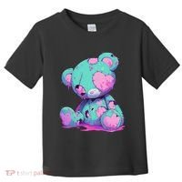 Kawaii Pastel Goth Creepy Cute Witchy Zombie Teddy Bear Toddler T-Shirt thumb 0