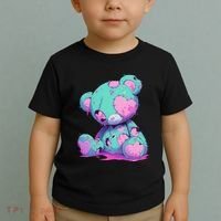 Kawaii Pastel Goth Creepy Cute Witchy Zombie Teddy Bear Toddler T-Shirt thumb 2