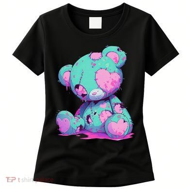 Kawaii Pastel Goth Creepy Cute Witchy Zombie Teddy Bear Women's T-Shirt