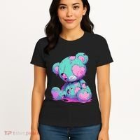Kawaii Pastel Goth Creepy Cute Witchy Zombie Teddy Bear Women's T-Shirt thumb 4