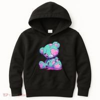 Kawaii Pastel Goth Creepy Cute Witchy Zombie Teddy Bear Kids Hoodie thumb 0