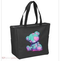 Kawaii Pastel Goth Creepy Cute Witchy Zombie Teddy Bear Tote Bag thumb 2