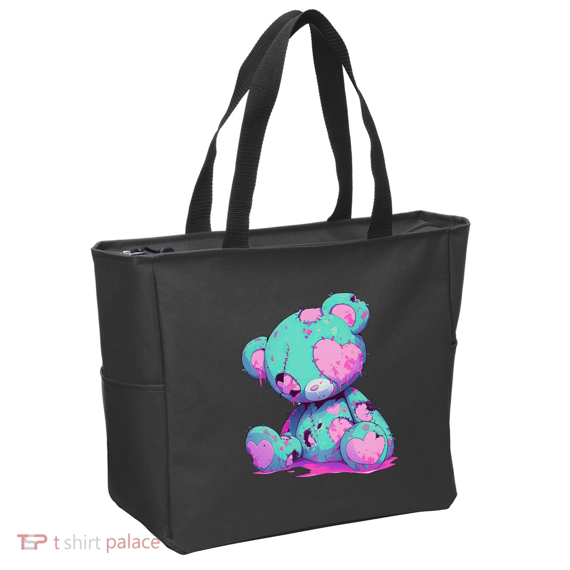 Kawaii Pastel Goth Creepy Cute Witchy Zombie Teddy Bear Tote Bag