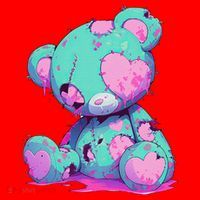 Kawaii Pastel Goth Creepy Cute Witchy Zombie Teddy Bear Santa Hat thumb 1