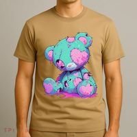 Kawaii Pastel Goth Creepy Cute Witchy Zombie Teddy Bear T-Shirt thumb 3