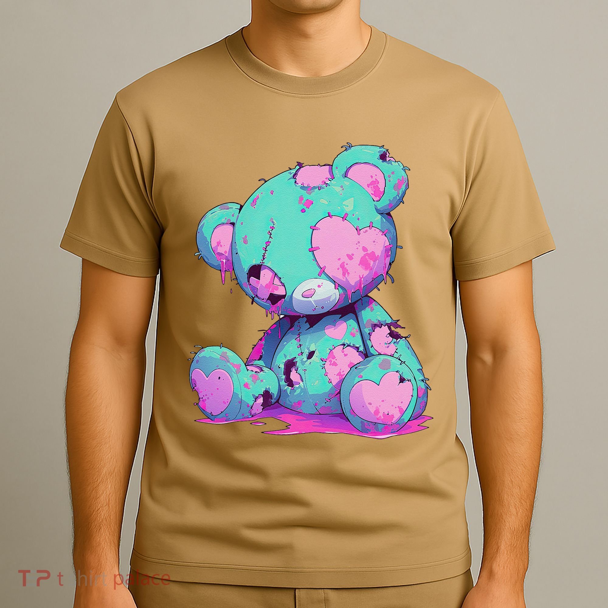 Kawaii Pastel Goth Creepy Cute Witchy Zombie Teddy Bear T-Shirt