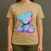 Kawaii Pastel Goth Creepy Cute Witchy Zombie Teddy Bear T-Shirt thumb 4